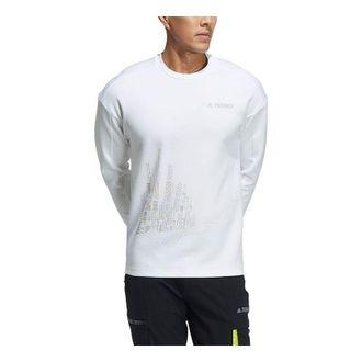 adidas Mtnlt Gfx Sweat Casual Sports Pullover Round Neck White GN7572