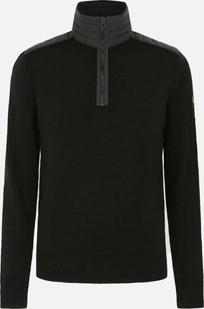Belstaff Mens KILMINGTON 1/4 ZIP SWEATER - Black - Size: 38