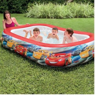 Trade Shop Trade Shop - Piscina Gonfiabile Bambini Disney Cars 2 Anelli 262 X 175 X 56 Cm Da Giardino