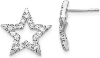 Diamond2Deal 14k Gold 1/2 ct Lab Grown Diamond Star Stud Earrings VS Clarity, G-H Color