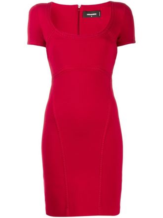 Dsquared2 decorative trim dress - women - Acrylic/Polyamide/Spandex/Elastane/Viscose/Wool - M