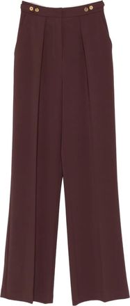 Elisabetta Franchi Pantaloni dritti con pieghe - Rosso