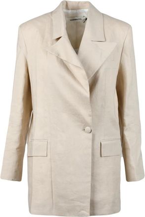 Nineminutes Jas - Dames - Blazers - Beige - S - Linnen - Jassen