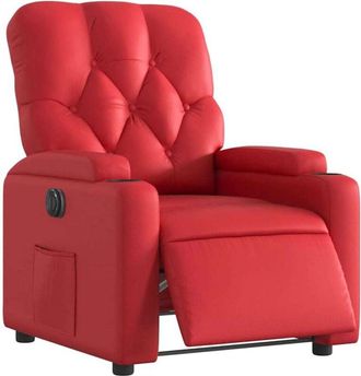 vidaXL Vidaxl - Sill&oacute;n Reclinable El&eacute;ctrico De Cuero Sint&eacute;tico Rojo