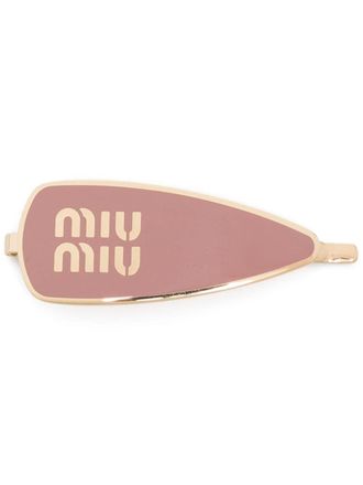 Miu Miu Fermaglio con logo - Oro