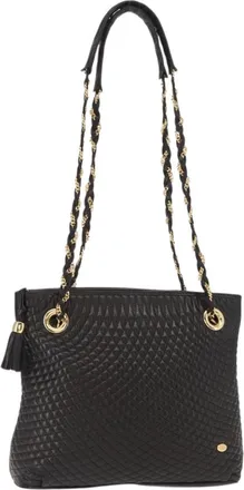Bally Vintage Chain Quilted Leather Leather Shoulder Bag Bag (Pre-Owned)