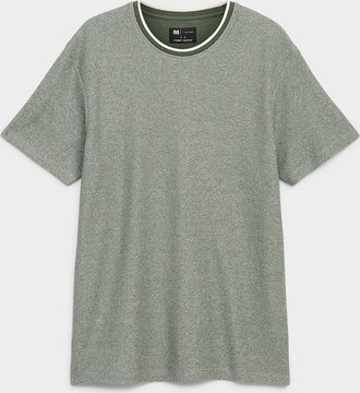 Le 31 Mens Semi-plain textured knit T-shirt
