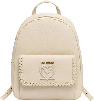 Love Moschino Backpacks, female, Beige, Size: ONE SIZE Stylish Synthetic Leather Backpack
