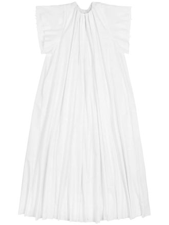 Maison Margiela gathered poplin maxi dress - women - Cotton - 38 - White