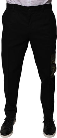 Dolce & Gabbana Black Cotton Men Cargo Casual Pants Elastane