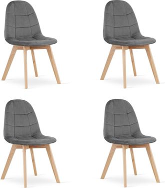 OEM Silla Bora - Terciopelo Gris Oscuro X 4
