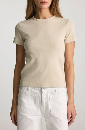 Mavi Stretch Cotton Rib T-Shirt in Oyster Gray at Nordstrom, Size Medium