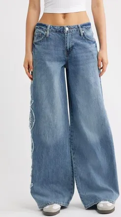 YMI Fit With Love Wide Leg Jeans in Medium Blue at Nordstrom, Size 13
