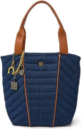 Think Royln High Note Tote in Dark Denim & Mocha Luxe Trim at Nordstrom