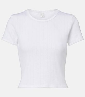 Leset Pointelle cotton crop top