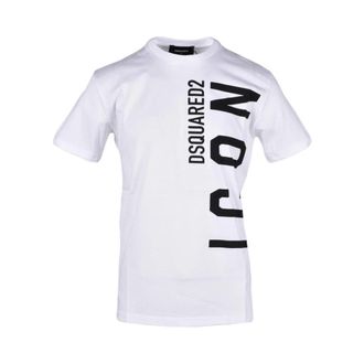 Dsquared2 T-Shirts, male, White, XS, Printed White Mens T-shirt