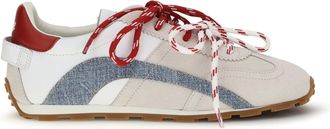 Dsquared2 Mens Sneakers Calf Leather White-Denim-Red Trainers White/denim/red