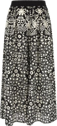 Max Mara Womens Bicolor Cotton Flared Pants