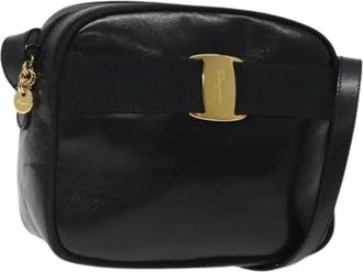 Ferragamo Pre-owned Vara strik camera schoudertas - Dames - Vintage Schoudertas - Zwart - ONE Size - Leer - Vintage
