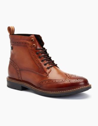 base Mens Dealer Mens Brogue Boots - Brown - Size: 11
