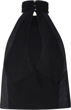 Pinko Halter Neck Top With High Collar