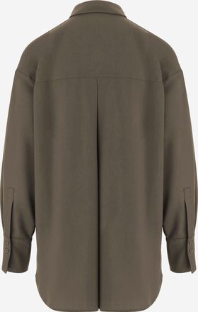 Ql2 Quelledue Womens Shirt Gladys Wool Blend Beige Virgin