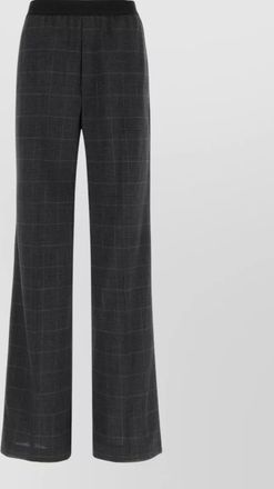 Balenciaga wool trousers wide leg checked pattern