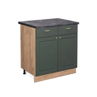 Vicco Mueble Bajo De Cocina Fame-line, Verde Dorado Casa De Campo, 80 Cm, Et Antracita