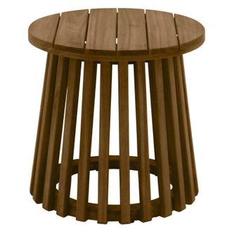 Miliboo Tavolino da salotto da giardino rotondo in legno massello D40 cm - NASSAU