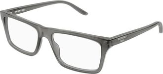 Balenciaga Glasses, male, Gray, Size: 57 MM Rectangular Eyeglasses