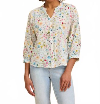 FDJ Three Quarter Sleeve Shirt In Spring Solstice Floral