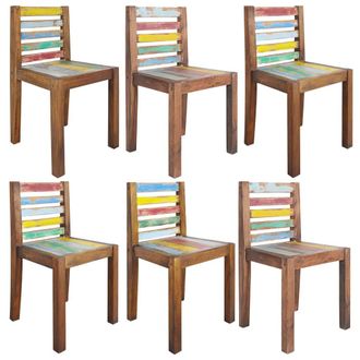 vidaXL Vidaxl - Sillas De Comedor 6 Unidades Madera Maciza Reciclada