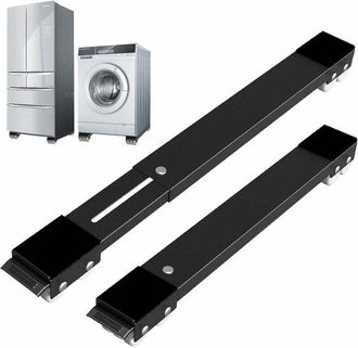 OEM Base De Lavadora Con Freno, Base M&oacute;vil Regulable Para Lavadora, Secadora, Frigor&iacute;fico, Carga 300 Kg, Color Negro