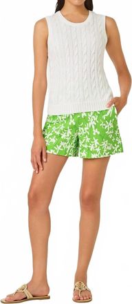 Lilly Pulitzer Sarissa Pull-On Stretch Shorts In Crocodile Green Liza