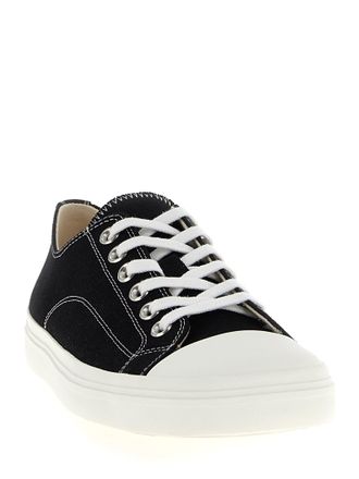 Moschino Bicolor Cotton Canvas Sneaker - Black