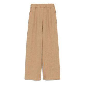 Kaos Kaos, Broeken, Dames, Bruin, S, Linnen, Wijde linnen broek