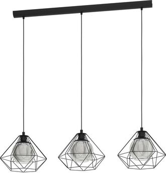 Eglo Eglo - Vernham 3 Lamp Straight Bar Pendant Ceiling Light Black
