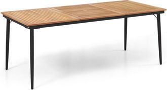 Costway 8-Person Patio Table 200 x 90cm Outdoor Dining Table w/5cm Umbrella Hole