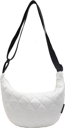 Generic LYEAA Quilted Hobo Bag Cotton Padded Crescent Shoulder Bag Large Crossbody Bag Tote Bag for Women Work Shopping Travel (Beige)