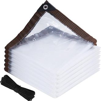 OEM Lona Transparente, Lona Impermeable De Alta Resistencia De 2 M X 3 M Con Ojales Y Cuerda, Panel Lateral Impermeable Para Cenador, Lona Transparente De