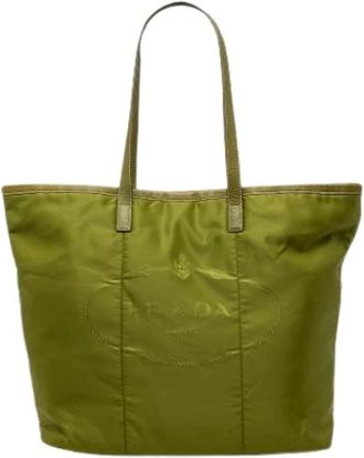 Prada Pre-owned Vintage Tote Bag - Dames - Vintage Shopper - Groen - ONE Size - Leer - Vintage