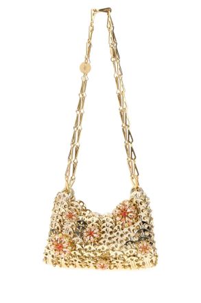 Paco Rabanne Womens Gold Metal Chain 1969 Shoulder Bag Goldpeach Borse A Mano