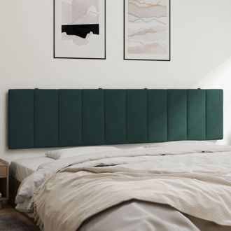 vidaXL Cabecero De Cama Acolchado Terciopelo Verde Oscuro 200 Cm Vidaxl