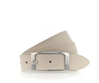 Tamaris Lederg&uuml;rtel TAMARIS Charlie Silver, Damen, Gr. 11,5, beige (cream), Rindsleder, unifarben, Basic, G&uuml;rtel Lederg&uuml;rtel, mit gl&auml;nzender Schliesse in toll