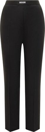 Msgm Black Straight Flat Front Pants