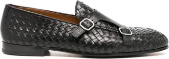 Doucal's interwoven leather monk shoes - men - Calf Leather/Rubber/Calf Leather/Calf Leather - 41 - Black
