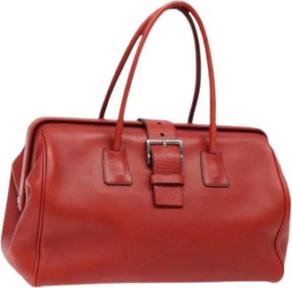 Prada Pre-owned Handbags, female, Red, Size: ONE SIZE Pre-owned Leather handbags