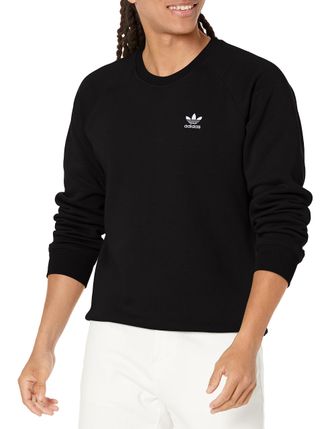 adidas Originals Mens Trefoil Essentials Crew Neck Sweatshirt, Black, XXL