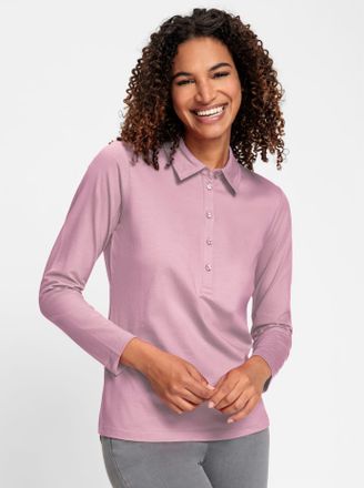 Casual Looks Poloshirt CASUAL LOOKS Poloshirt, Damen, Gr. 36, rosa (ros&eacute;), 95% Baumwolle, 5% Elasthan, unifarben, Shirts Poloshirt