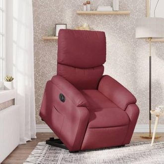 vidaXL Vidaxl - Sill&oacute;n El&eacute;ctrico Reclinable Elevable De Tela Rojo Tinto